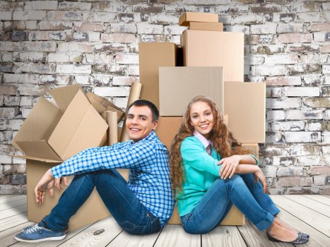 Boxes and packing materials prepared for a Surrey house move