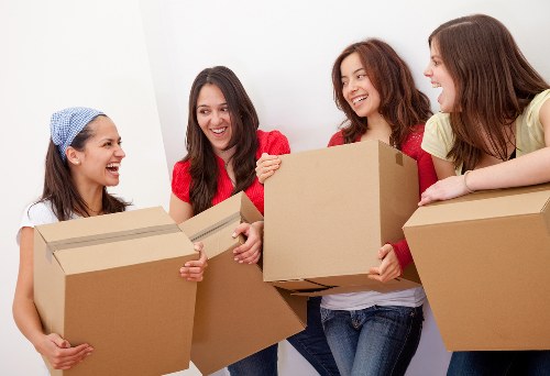 Office relocation process with packing, transport, and setup coordination