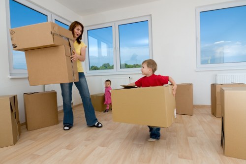 Apartment removals support with stair access and boxes in Surrey