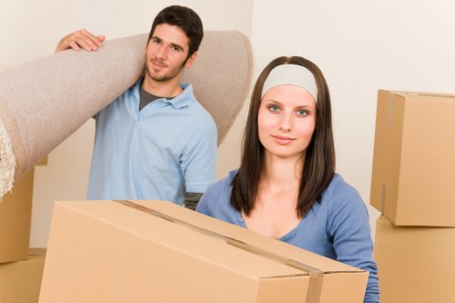Local Surrey removal van loading household furniture